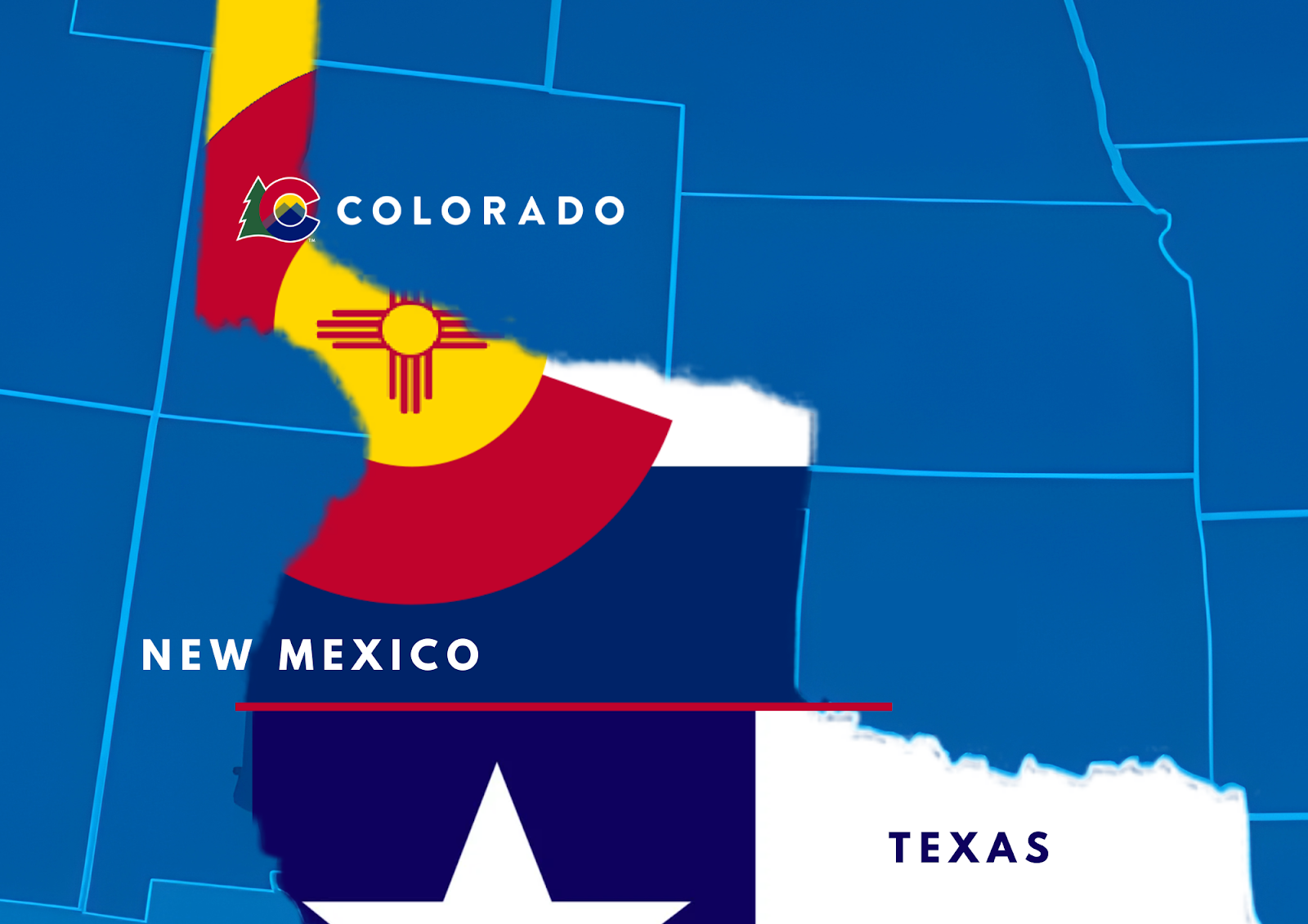  Map of lower United States to include portion of northern New Mexico to become Colorado